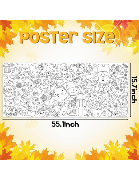 Póster para Colorear Otoño BZaber 140 x 60 cm Actividades Niños