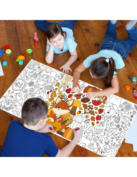 Póster para Colorear Otoño BZaber 140 x 60 cm Actividades Niños