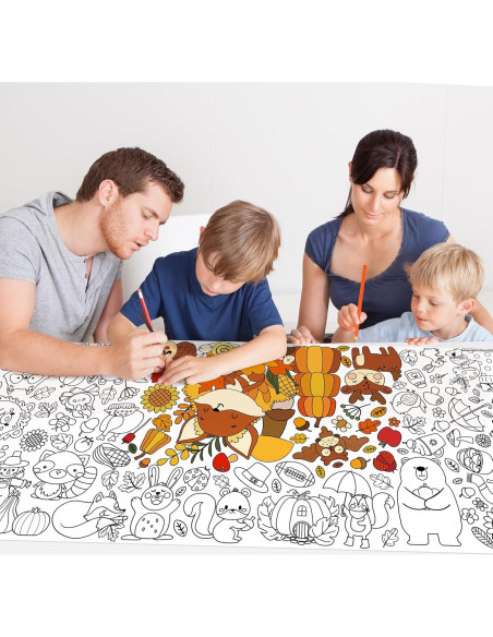 Póster para Colorear Otoño BZaber 140 x 60 cm Actividades Niños