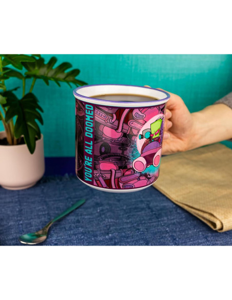 Taza Camper Cerámica Silver Buffalo Invader Zim 590 ml