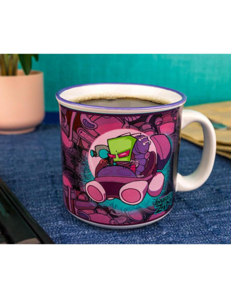 Taza Camper Cerámica Silver Buffalo Invader Zim 590 ml