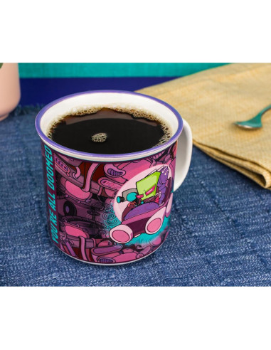 Taza Camper Cerámica Silver Buffalo Invader Zim 590 ml
