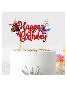 Adorno de Pastel de Cumpleaños Seyal Alicia en el País de las Maravillas 15x7.6cm