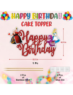 Adorno de Pastel de Cumpleaños Seyal Alicia en el País de las Maravillas 15x7.6cm 2