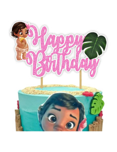 Adorno de Cumpleaños Bby Mona - Decoración de Pastel Reutilizable