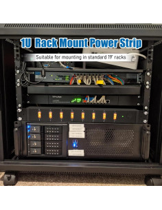 Regleta de Alimentación Montable HHSOET 1U 8 Salidas 1.83m 2