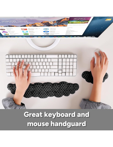Juego de Reposamuñecas Ergonómico YAVOUN para Teclado y Ratón Negro