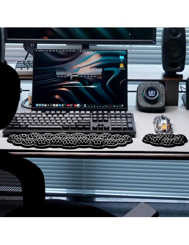 Juego de Reposamuñecas Ergonómico YAVOUN para Teclado y Ratón Negro