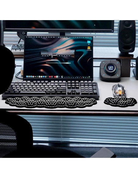 Juego de Reposamuñecas Ergonómico YAVOUN para Teclado y Ratón Negro