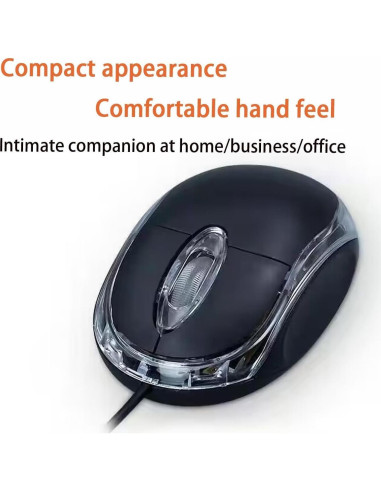 Paquete de 10 Ratones Ópticos USB Ergonómicos Guiheng Negro