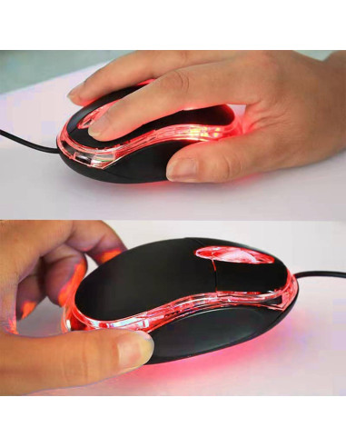 Paquete de 10 Ratones Ópticos USB Ergonómicos Guiheng Negro