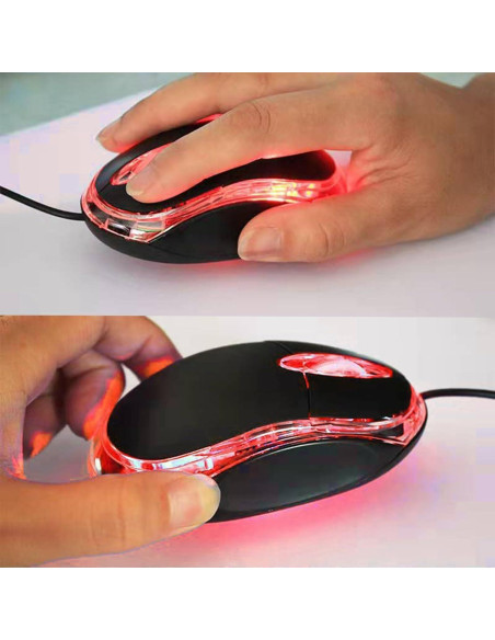 Paquete de 10 Ratones Ópticos USB Ergonómicos Guiheng Negro