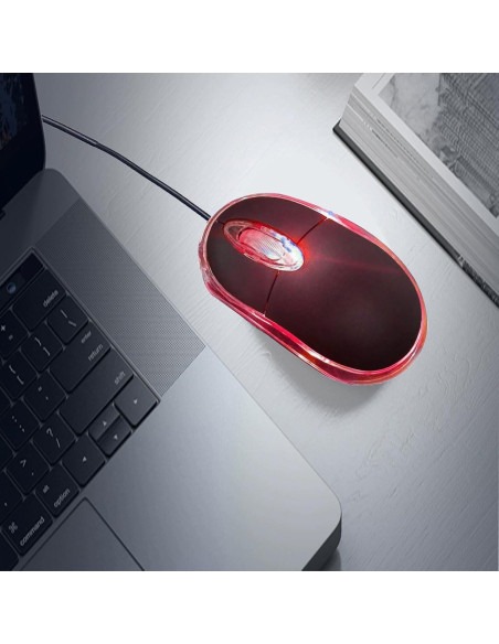 Paquete de 10 Ratones Ópticos USB Ergonómicos Guiheng Negro