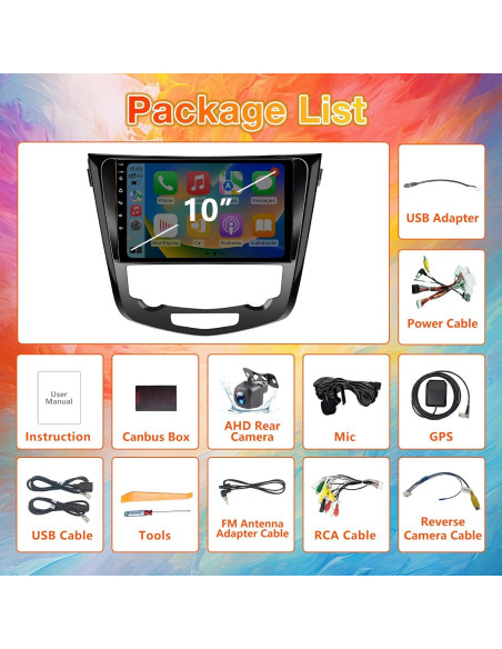 Estéreo para Auto FBINSE 10.1" Android 13 GPS CarPlay Nissan