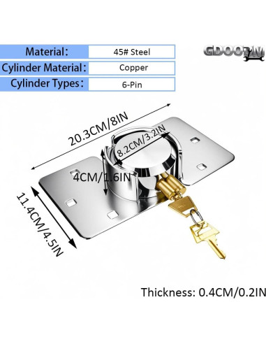 Cerradura de Puerta de Furgoneta GDOODM 73mm Antirrobo