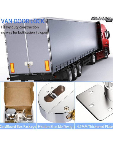 Cerradura de Puerta de Furgoneta GDOODM 73mm Antirrobo