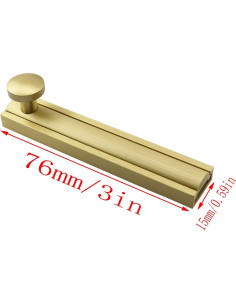 Cerradura de Deslizamiento de Pestillo LQ Industrial Dorado 7.62 cm 2