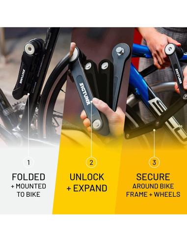 Candado Plegable SIGTUNA Vidar Negro 790g Antirrobo