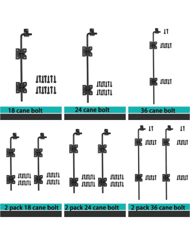 Varilla de bloqueo de caña 36" Wedelweib - Paquete de 2
