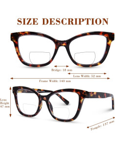 Gafas Bifocales de Lectura YUKANG Tortuga 2.0x Antirreflejo 2