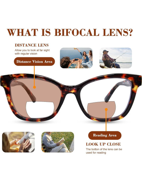 Gafas Bifocales de Lectura YUKANG Tortuga 2.0x Antirreflejo