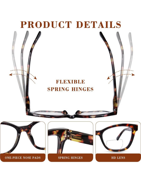 Gafas Bifocales de Lectura YUKANG Tortuga 2.0x Antirreflejo