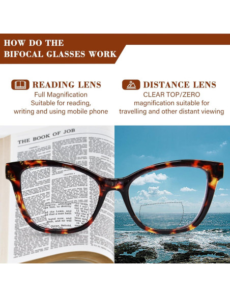 Gafas Bifocales de Lectura YUKANG Tortuga 2.0x Antirreflejo