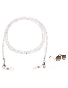 Cadena para Gafas uxcell de Perlas Ajustable 70 cm Blanca