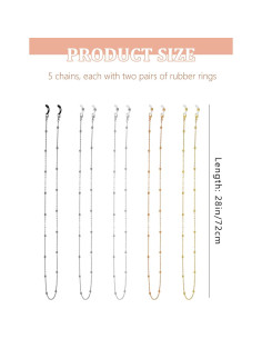 Cadena de Gafas con Perlas Cuteabc - 5 Pcs Collar Estiloso 2