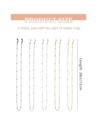 Cadena de Gafas con Perlas Cuteabc - 5 Pcs Collar Estiloso