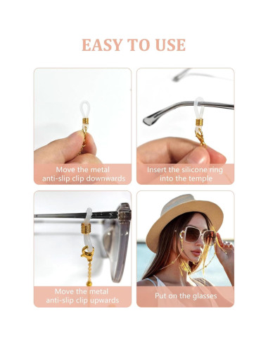 Cadena de Gafas con Perlas Cuteabc - 5 Pcs Collar Estiloso