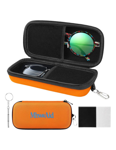 Estuche Doble para Gafas MhwwAid, Carcasa Dura, 19.5x8.9x6.1 cm