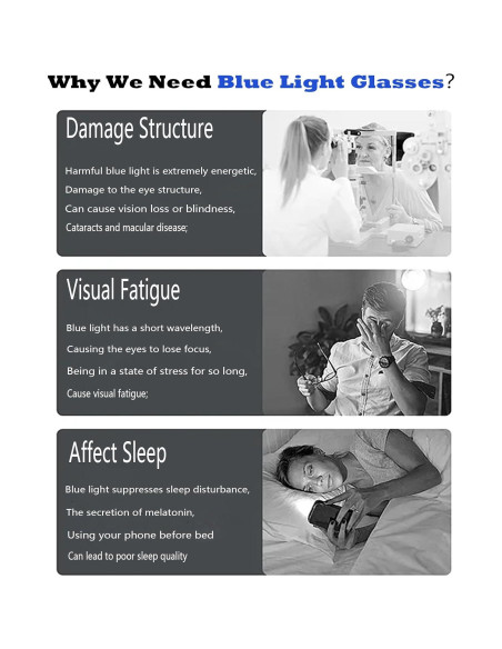 Gafas de luz azul Onrtry cuadradas grandes para adultos