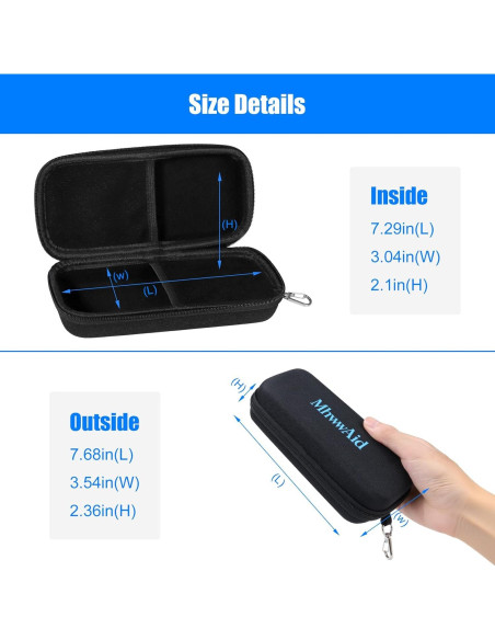 Estuche Doble para Gafas MhwwAid, Carcasa Dura, 19.5x8.9x6.1 cm