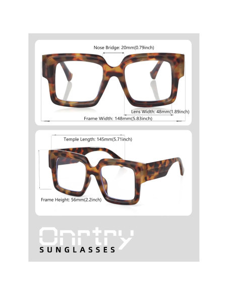 Gafas de luz azul Onrtry cuadradas grandes para adultos