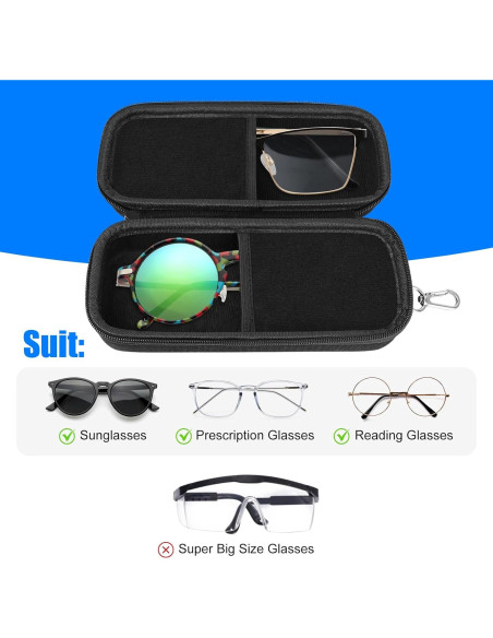 Estuche Doble para Gafas MhwwAid, Carcasa Dura, 19.5x8.9x6.1 cm