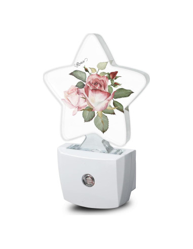 Luz Nocturna Enchufable Rosa Floral Losthll con Sensor 0.5W