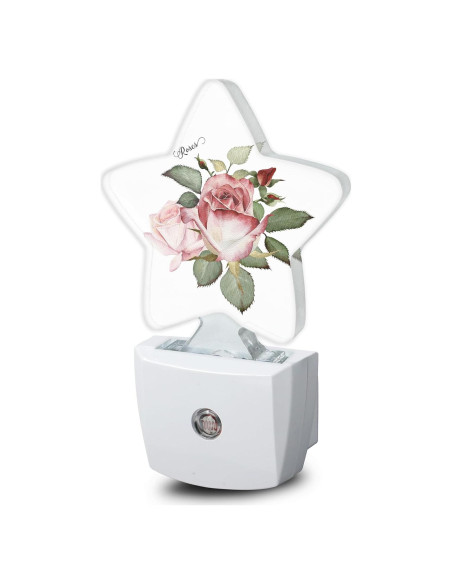 Luz Nocturna Enchufable Rosa Floral Losthll con Sensor 0.5W