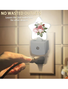 Luz Nocturna Enchufable Rosa Floral Losthll con Sensor 0.5W 2