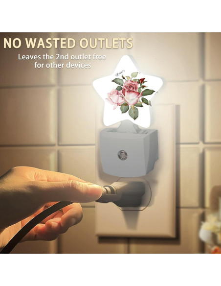 Luz Nocturna Enchufable Rosa Floral Losthll con Sensor 0.5W
