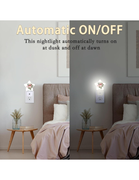 Luz Nocturna Enchufable Rosa Floral Losthll con Sensor 0.5W
