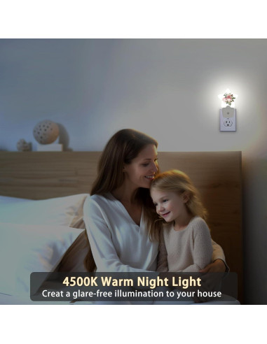 Luz Nocturna Enchufable Rosa Floral Losthll con Sensor 0.5W