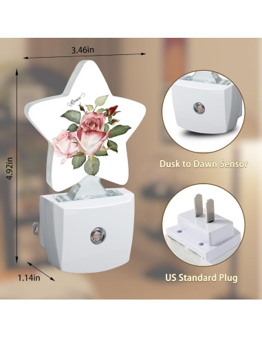 Luz Nocturna Enchufable Rosa Floral Losthll con Sensor 0.5W