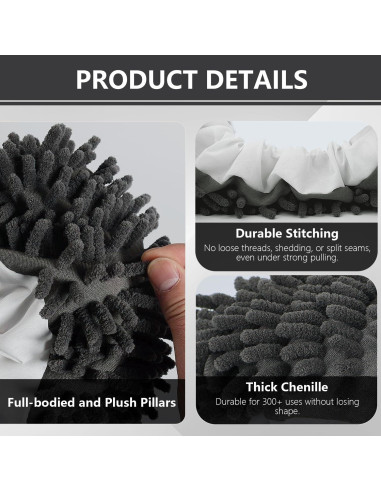 Calcetines de Limpieza Mop Reutilizables 4pcs L/XL Gris Oscuro