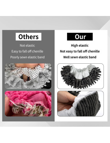 Calcetines de Limpieza Mop Reutilizables 4pcs L/XL Gris Oscuro