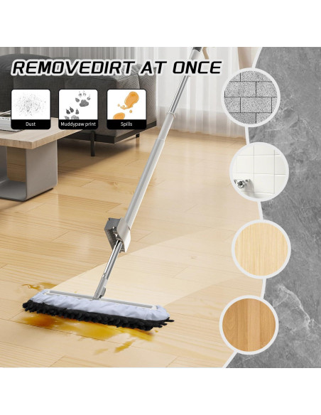 Calcetines de Limpieza Mop Reutilizables 4pcs L/XL Gris Oscuro