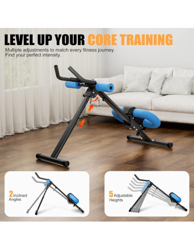 Entrenador Abdominal Ajustable PAPIBLU - Equipo Plegable para Ejercicio