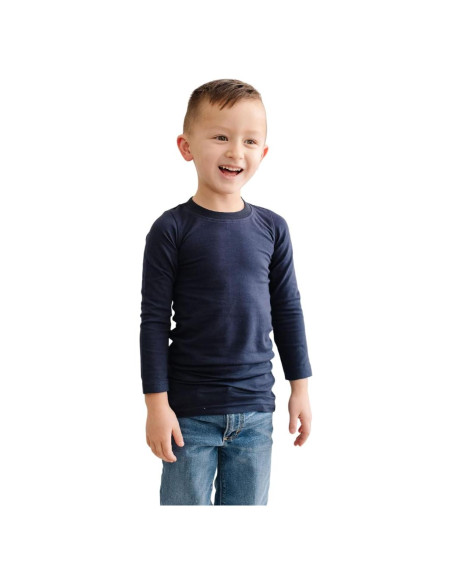 Camiseta de Compresión Suave para Niños - Azul Marino - Talla Mediana