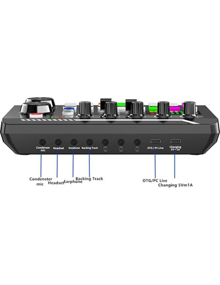 Tarjeta de Sonido en Vivo Bluetooth con 16 Efectos y Reducción de Ruido