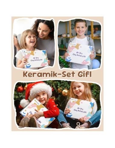 Kit de Arcilla Secada al Aire Gleamkid - 4 Paquetes, Pintura y Herramientas